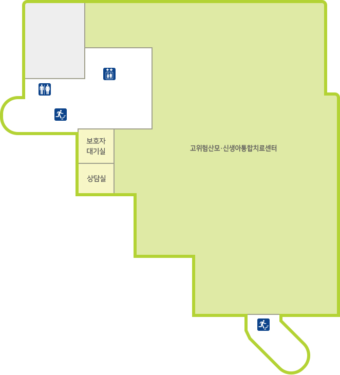 엘리베이터 내려서 좌측 고위험산모 신생아통합치료센터